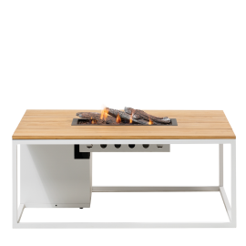 Cosiloft 120 lounge table white / teak